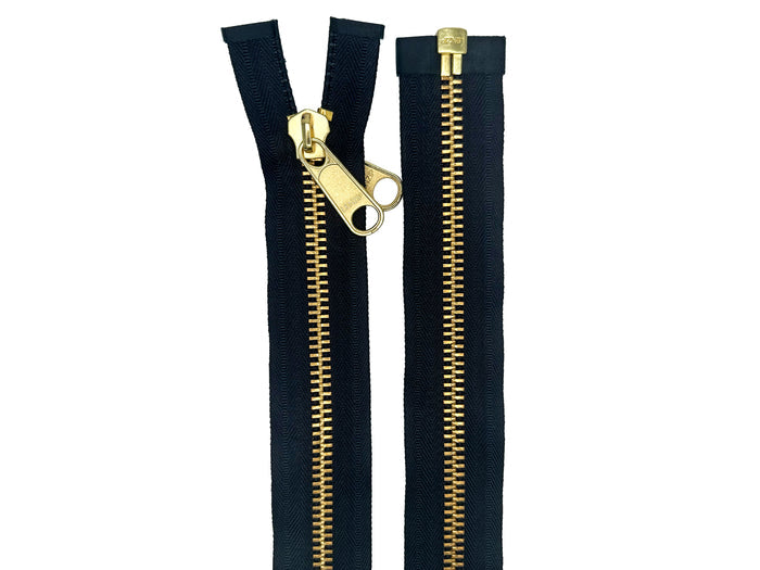 #10 Brass Extra-Long Heavy Duty Separating Industrial Zipper