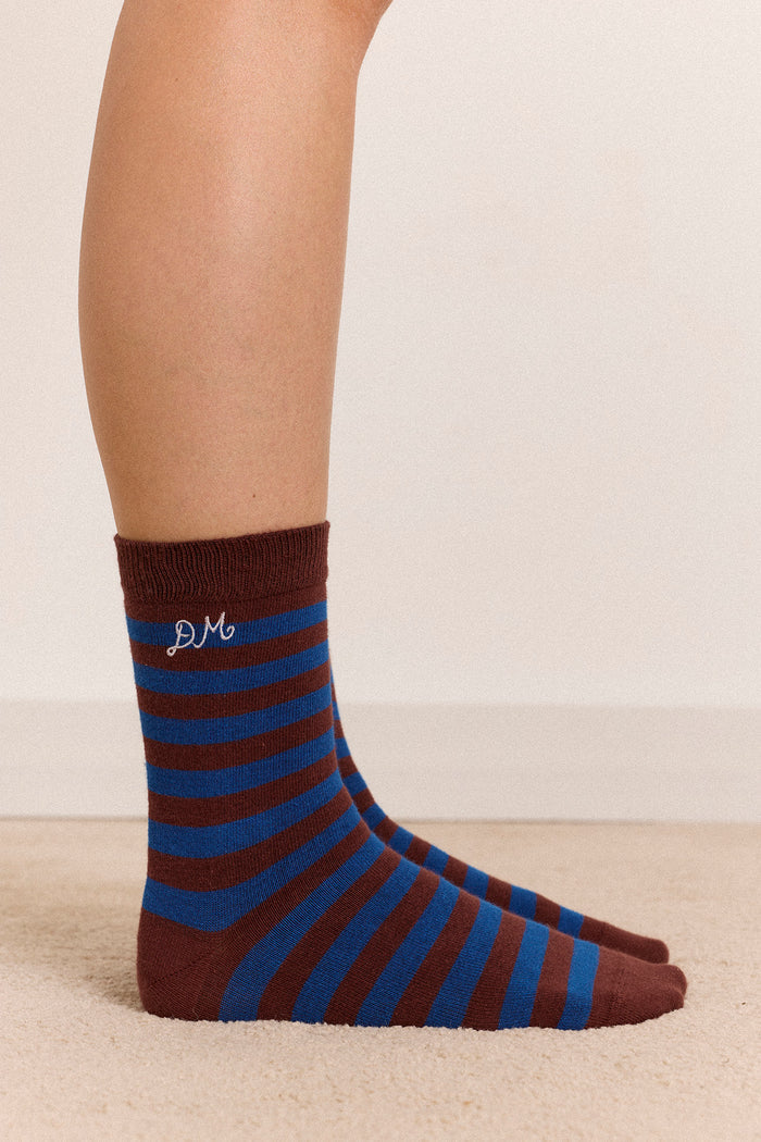 2 Pack Sock - Mix Choc Stripe