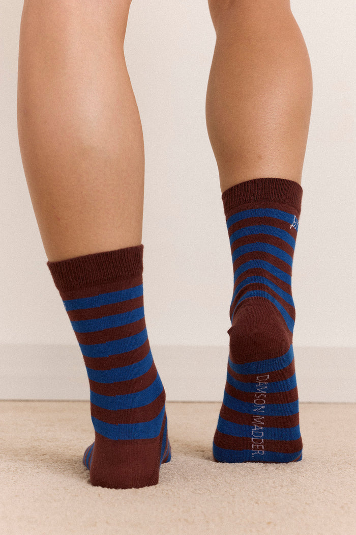 2 Pack Sock - Mix Choc Stripe