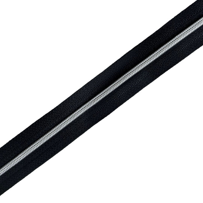 #3 Silver Metallic Coil Continuous Zipper Chain