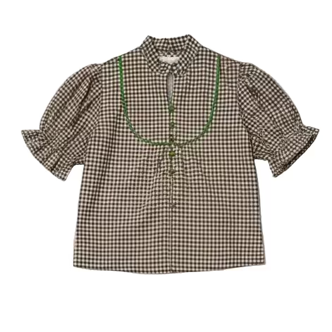 Brown Gingham Meryl Top