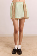 Addie Lace Mini Skirt - Mint