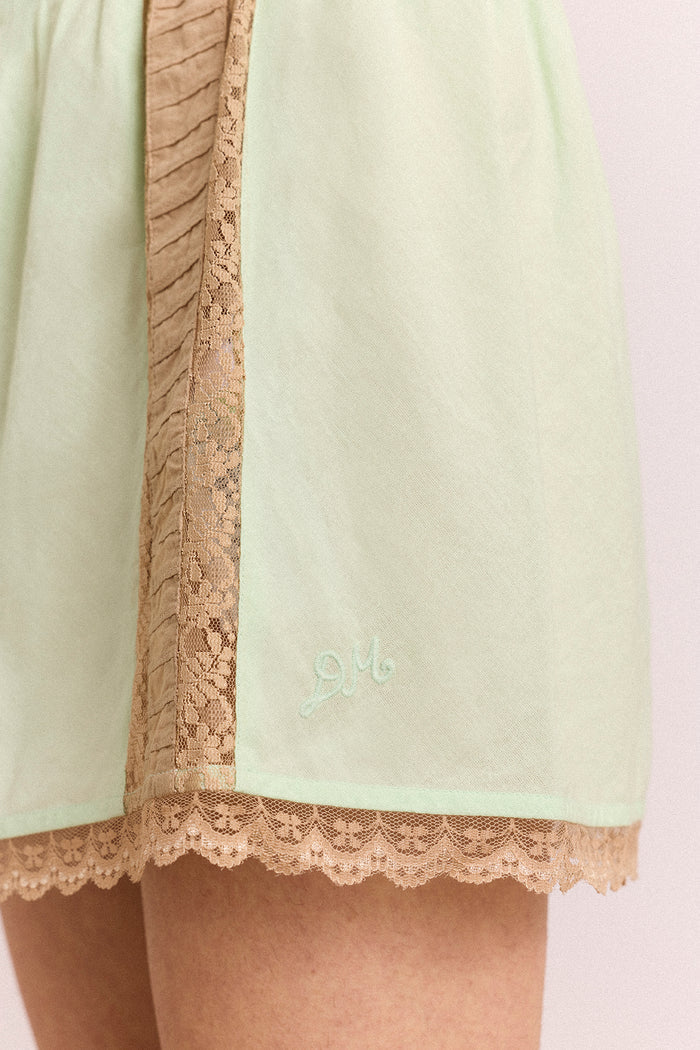 Addie Lace Mini Skirt - Mint