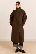 Agnes Wool Blend Coat- Chocolate