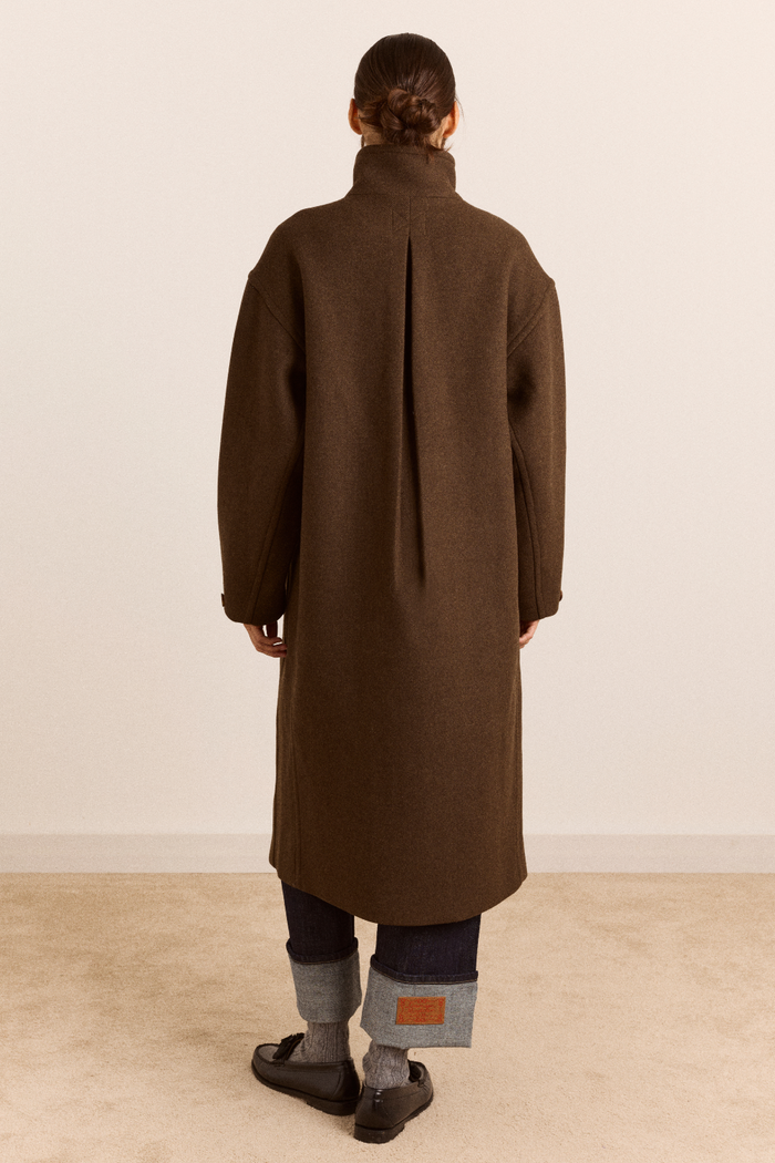 Agnes Wool Blend Coat- Chocolate