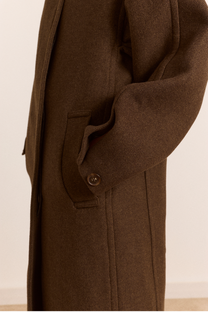 Agnes Wool Blend Coat- Chocolate