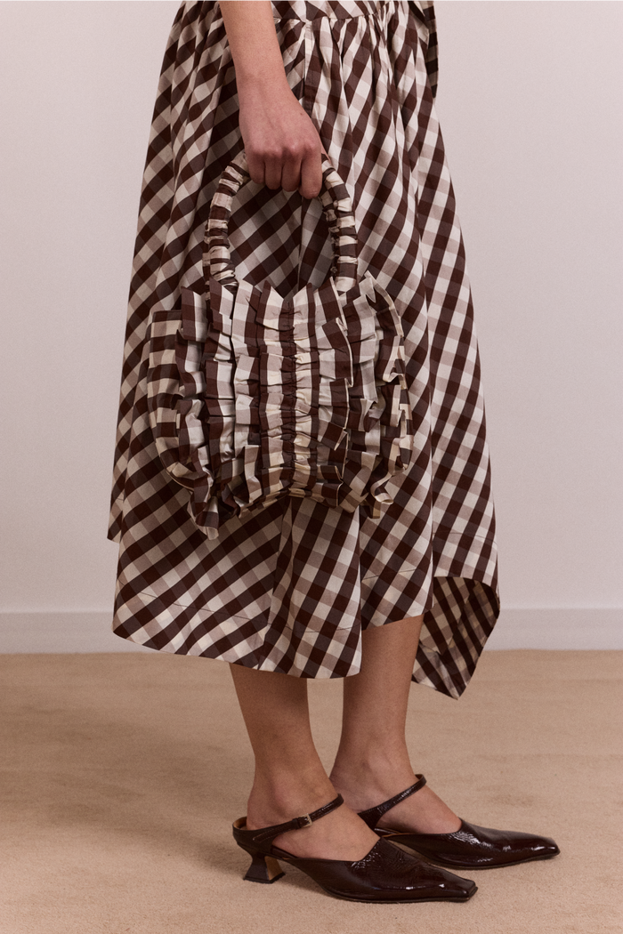 Alani Ruffle Bag - Choc