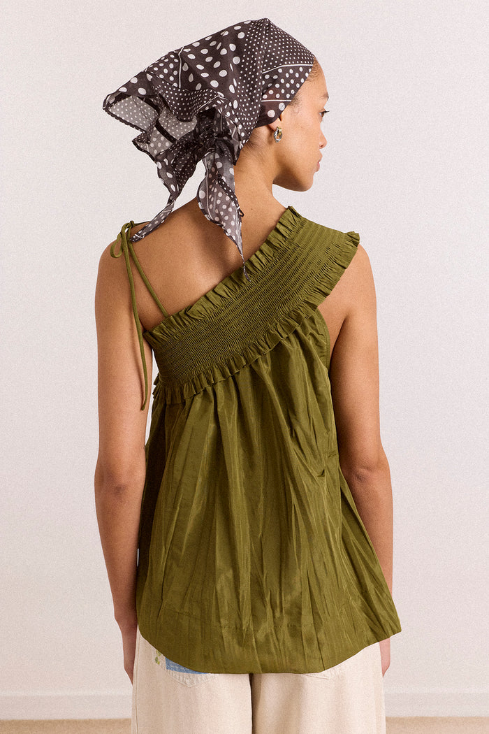 Alma Cami - Olive Taffeta