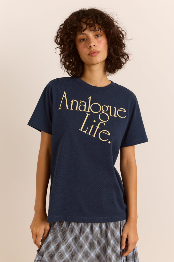 Analogue Life Dad Tee - Navy