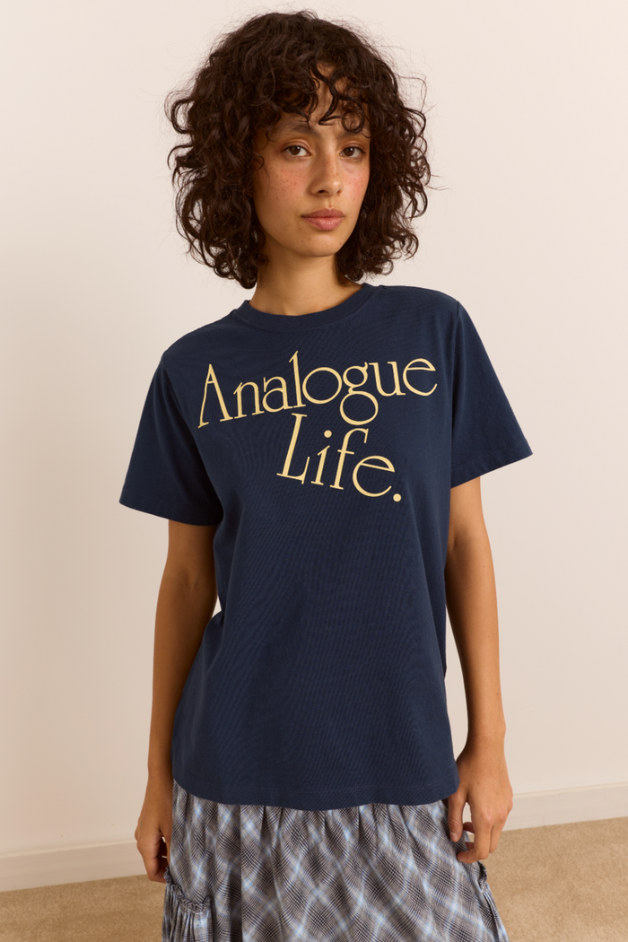 Analogue Life Dad Tee - Navy