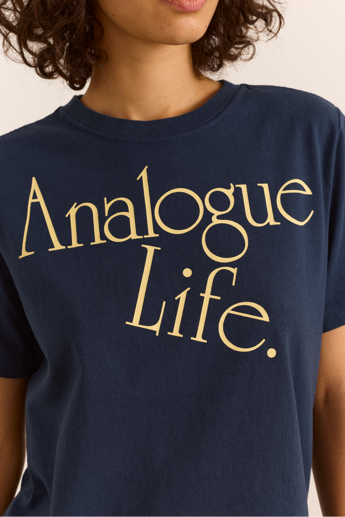 Analogue Life Dad Tee - Navy