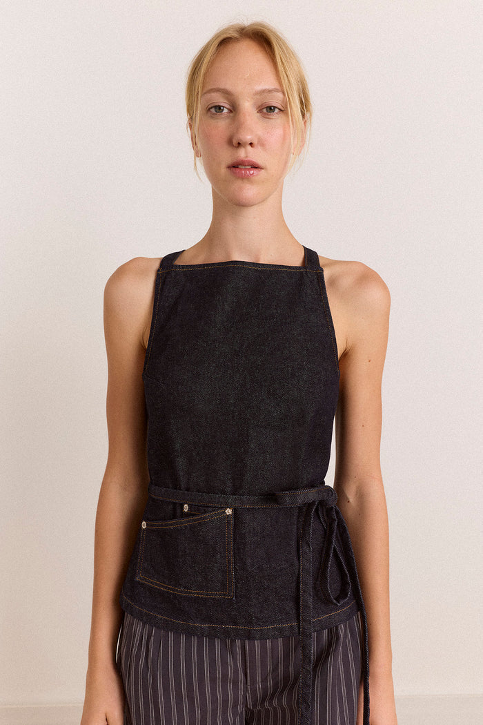 Annabelle Apron Top - Indigo