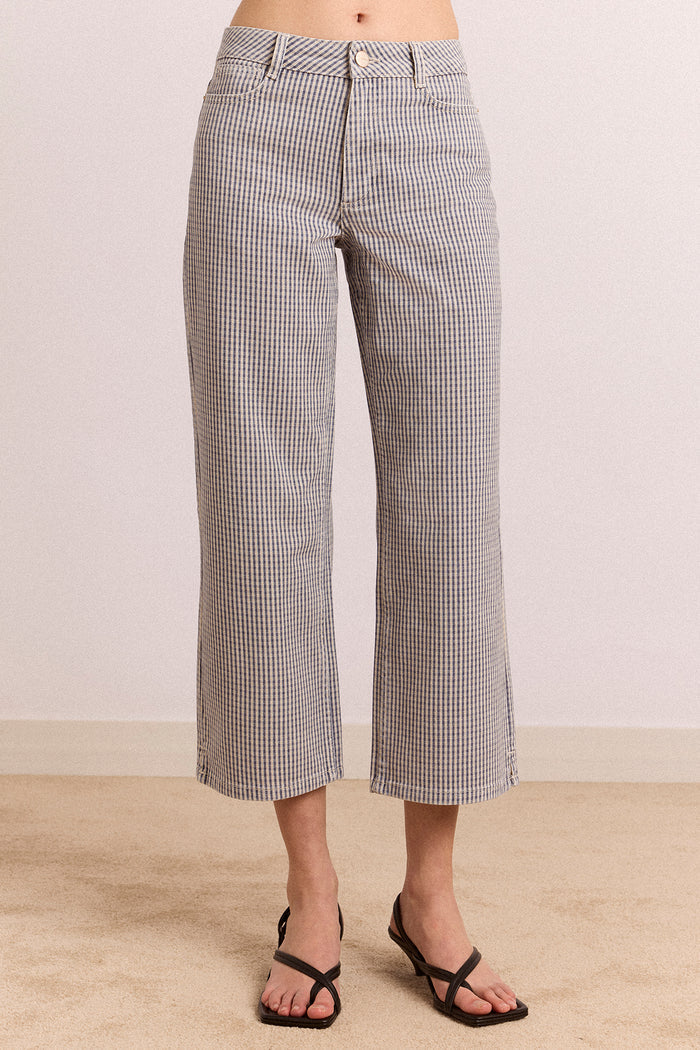 Anya Capri Jeans - Micro Check