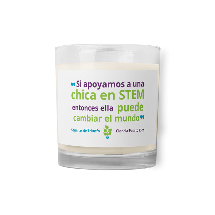 "Apoya una chica" Glass jar soy wax candle