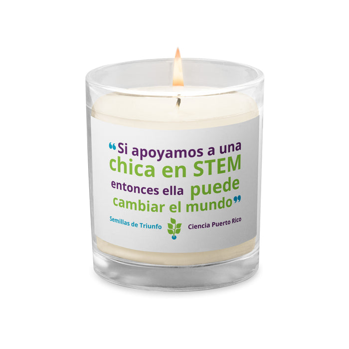 "Apoya una chica" Glass jar soy wax candle