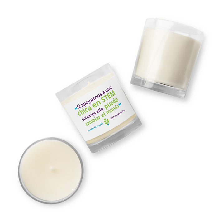 "Apoya una chica" Glass jar soy wax candle