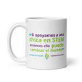 "Apoya una chica" White glossy mug