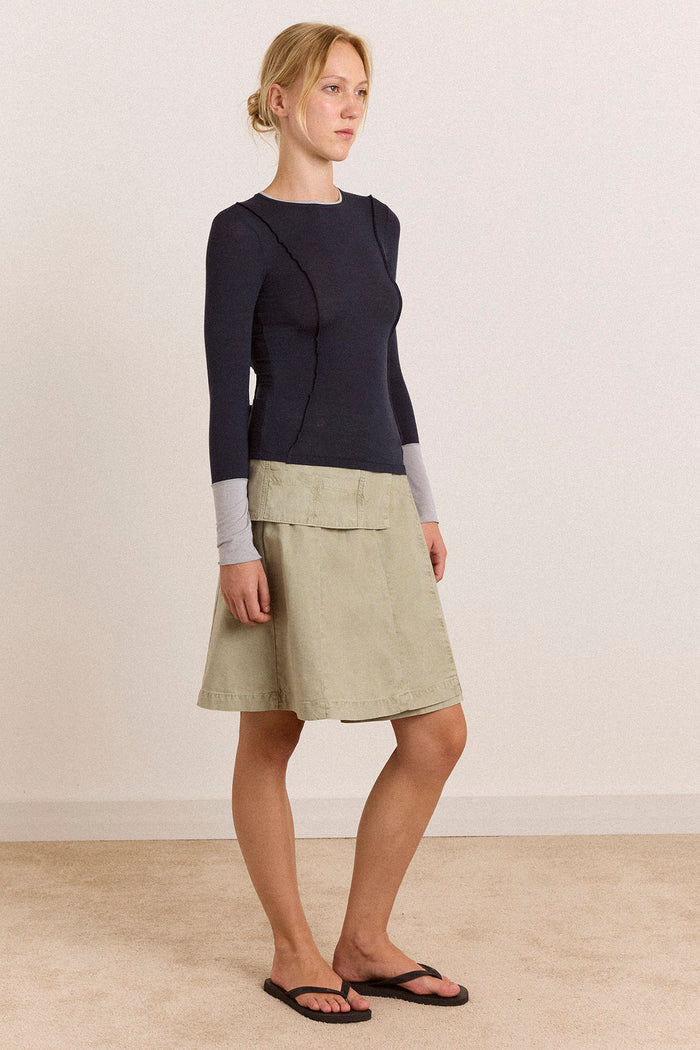 Arabella Skirt With Removable Belt- Sage Grey