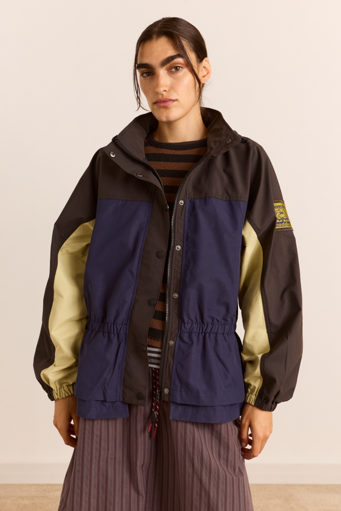 Athena Raincoat - Navy/Sage