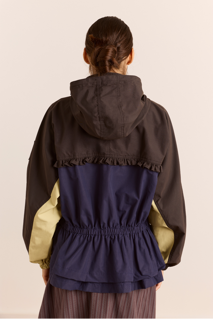 Athena Raincoat - Navy/Sage