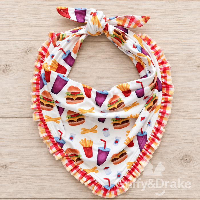 Barking For Burgers Ruffle Bandana