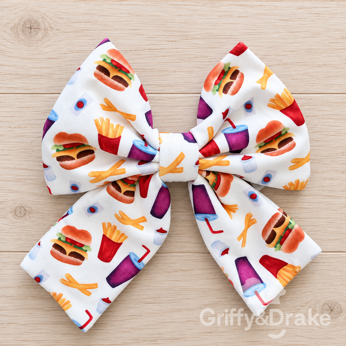 Barking For Burgers Sailor Bow