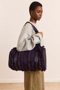 Brooke Frill Barrel Bag In Navy