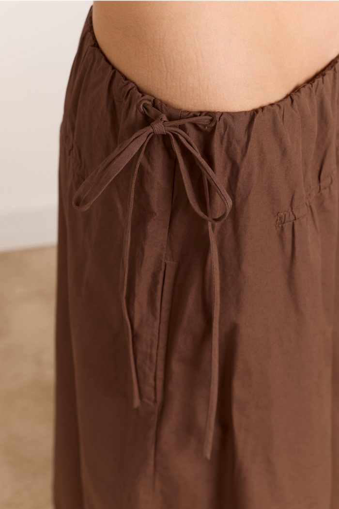 Caspia Midi Skirt - Choc