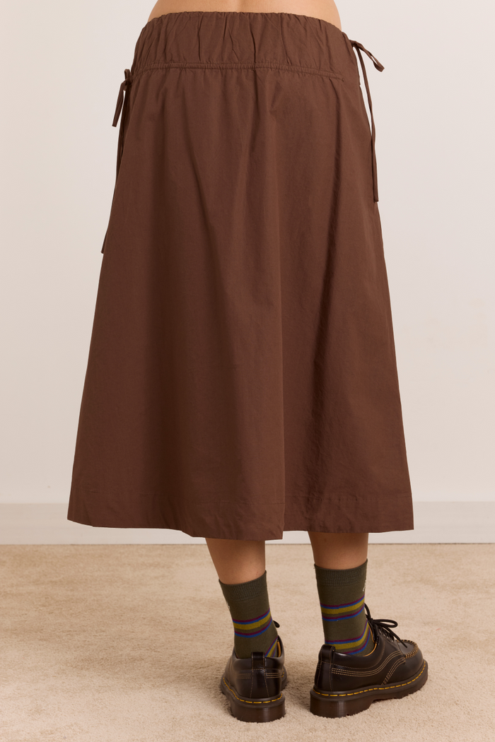 Caspia Midi Skirt - Choc