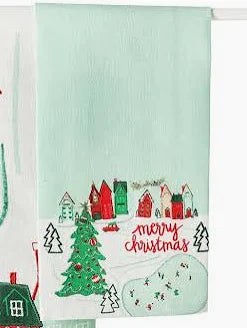 Christmas in the Village Town Medium Hand Towel