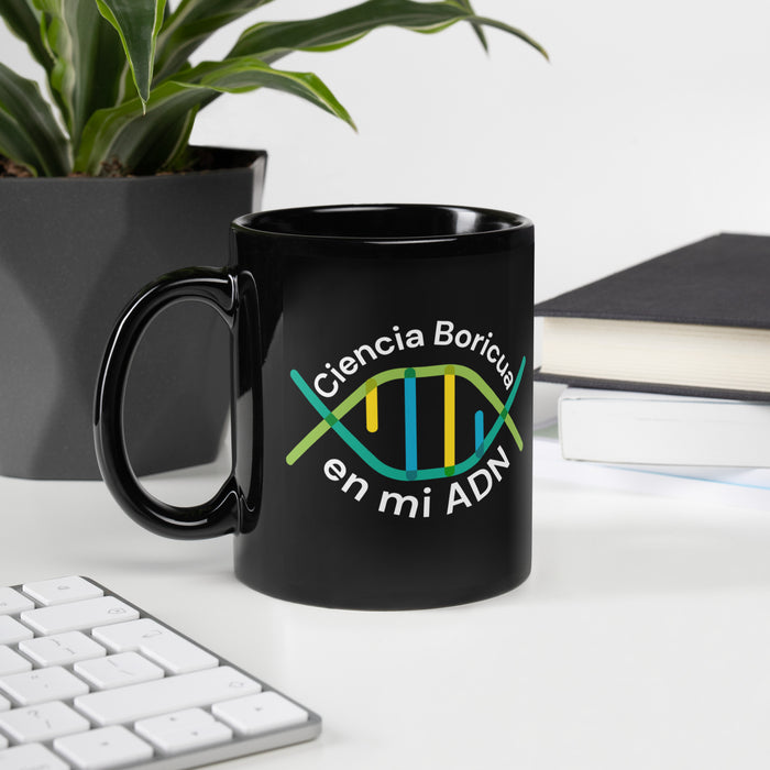Ciencia Boricua Black Mug - DNA