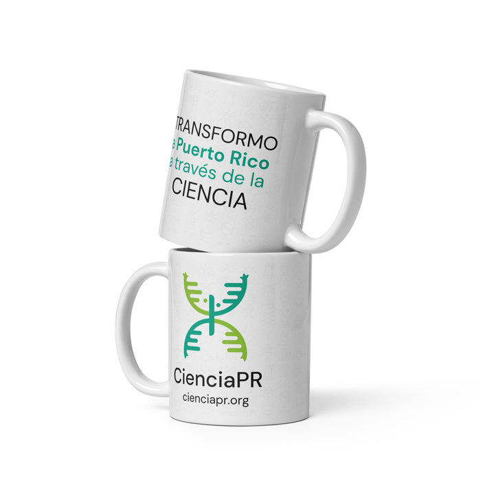 CienciaPR Logo White glossy mug