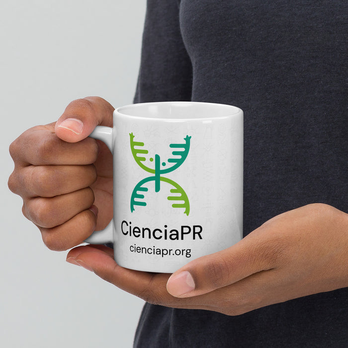 CienciaPR Logo White glossy mug