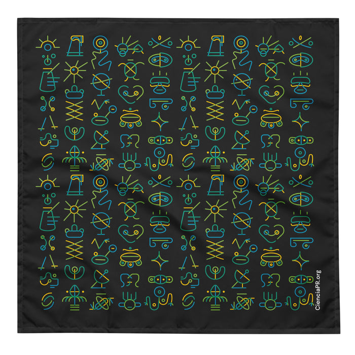 CienciaPR Petroglyphs all-over print bandana