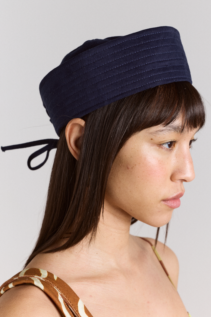 Cotton Sailor Hat - Navy