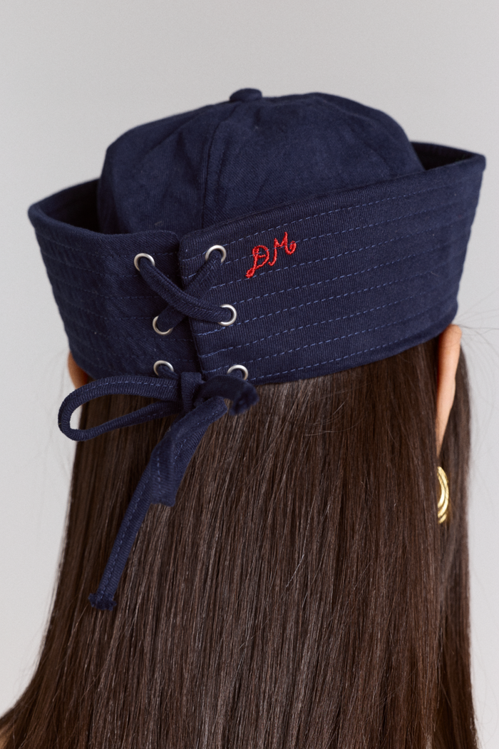 Cotton Sailor Hat - Navy