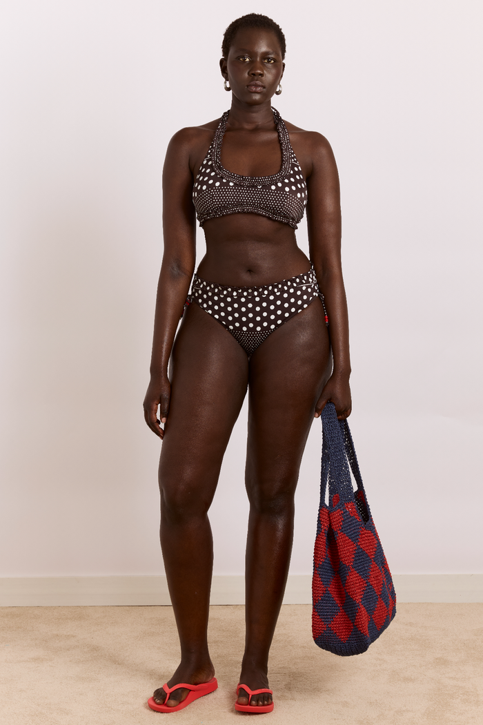 Cove Bikini Bottom - Spot Stripe Print