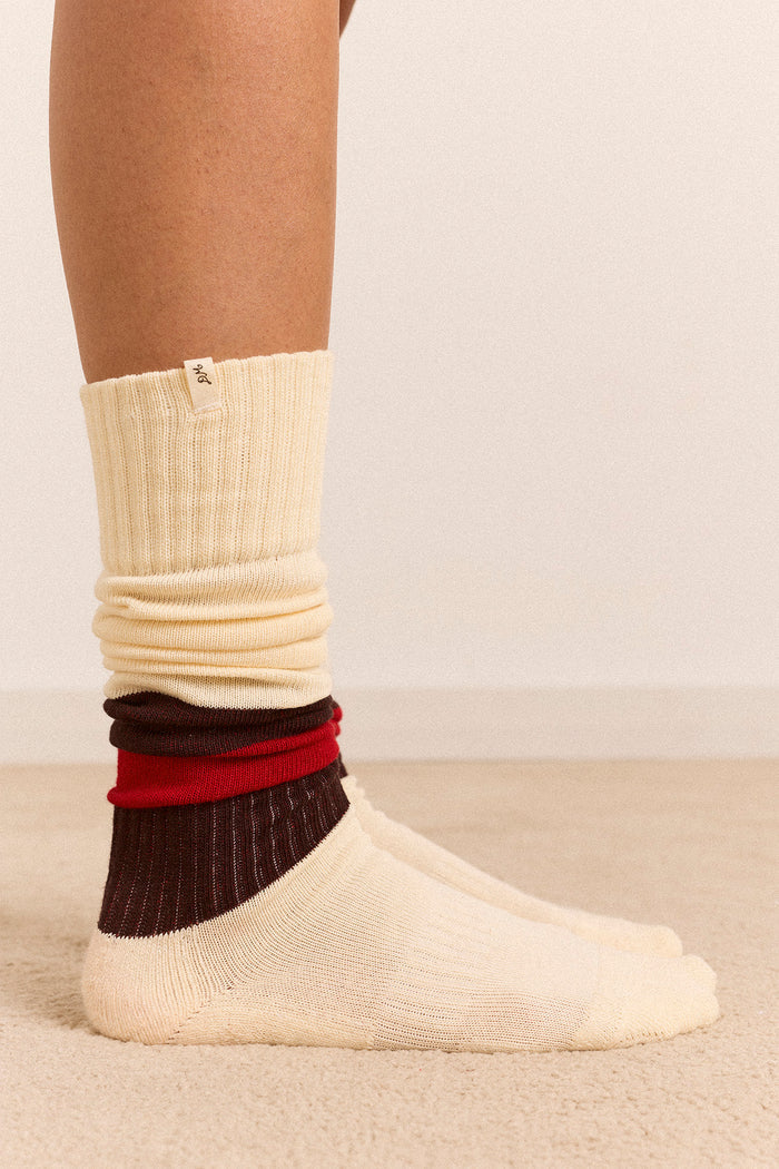 Damson Madder Stripe Rugby Socks