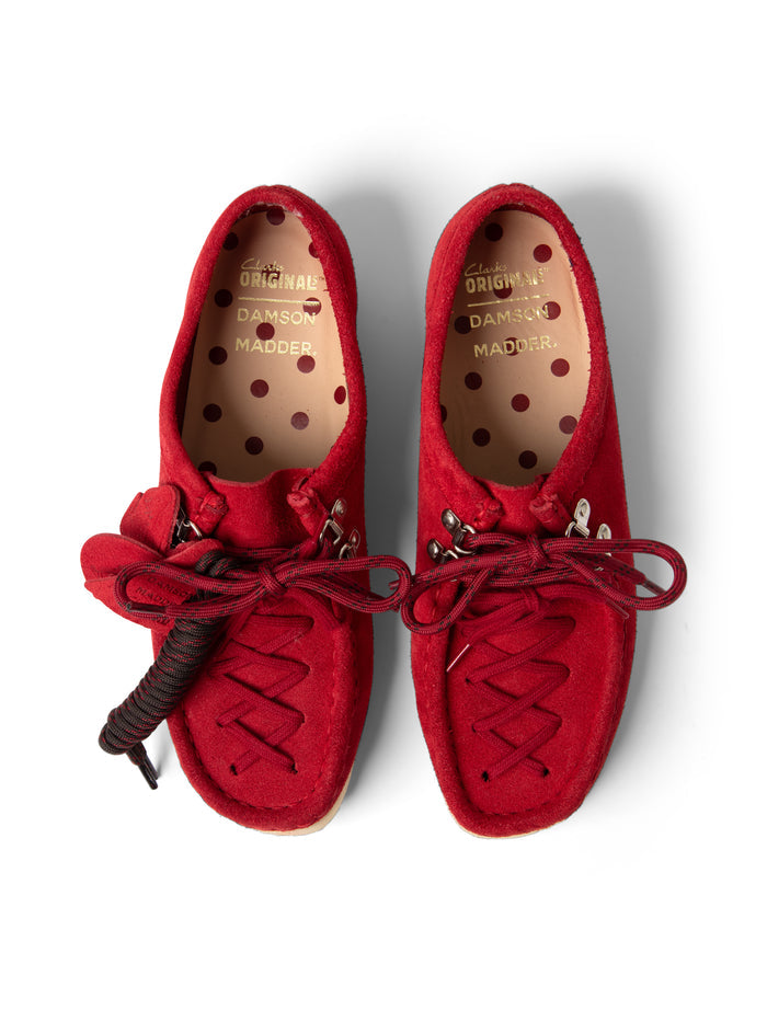 Damson Madder X Clarks Originals Wallabee Lace Up Shoe - Red