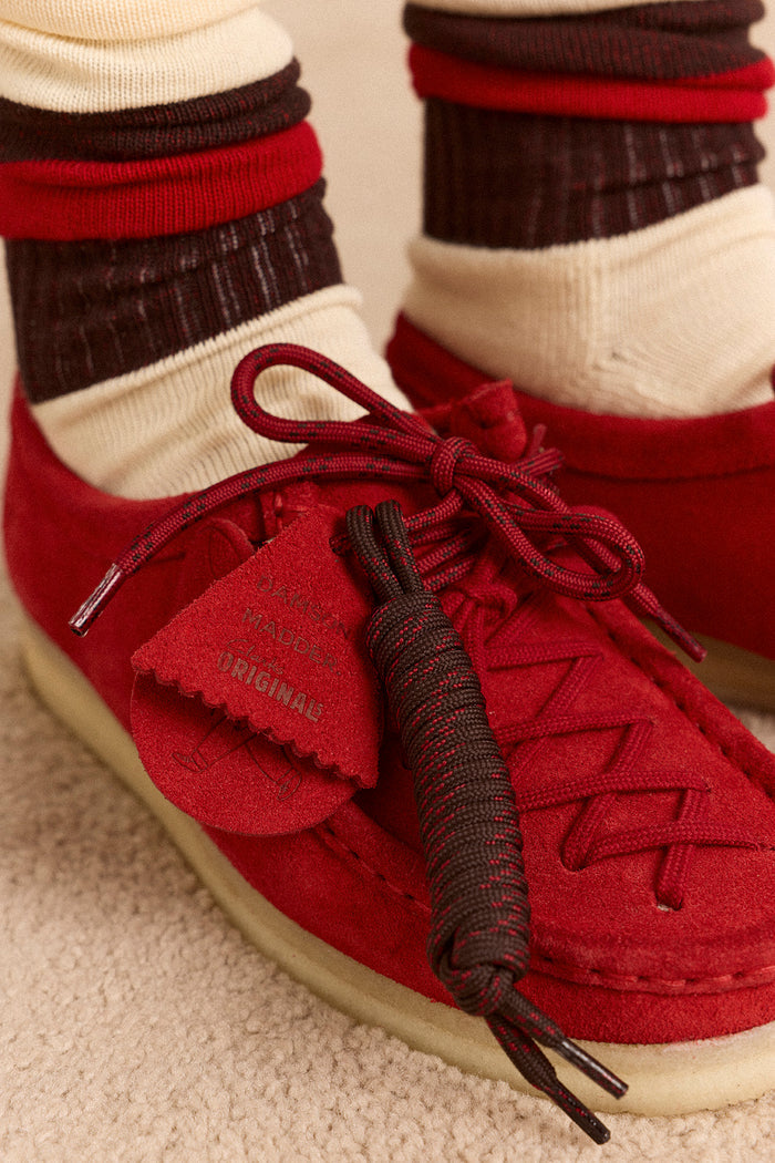 Damson Madder X Clarks Originals Wallabee Lace Up Shoe - Red