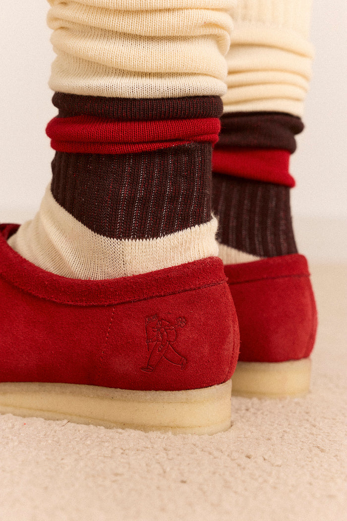 Damson Madder X Clarks Originals Wallabee Lace Up Shoe - Red