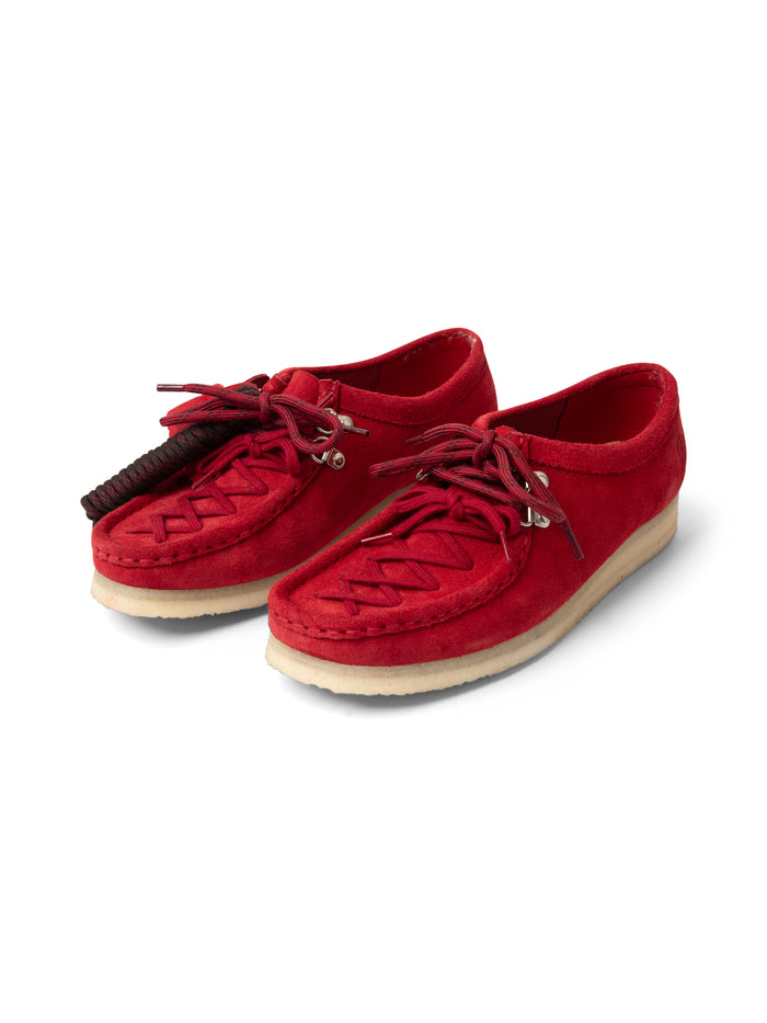 Damson Madder X Clarks Originals Wallabee Lace Up Shoe - Red