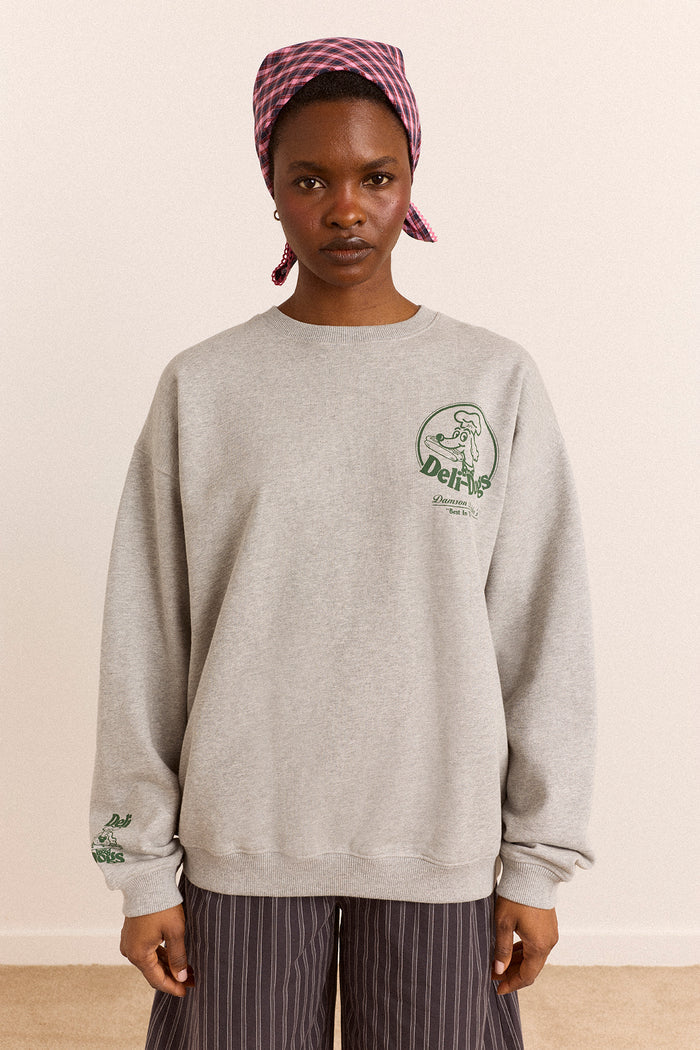 Deli Dog Sweatshirt - Grey Marl