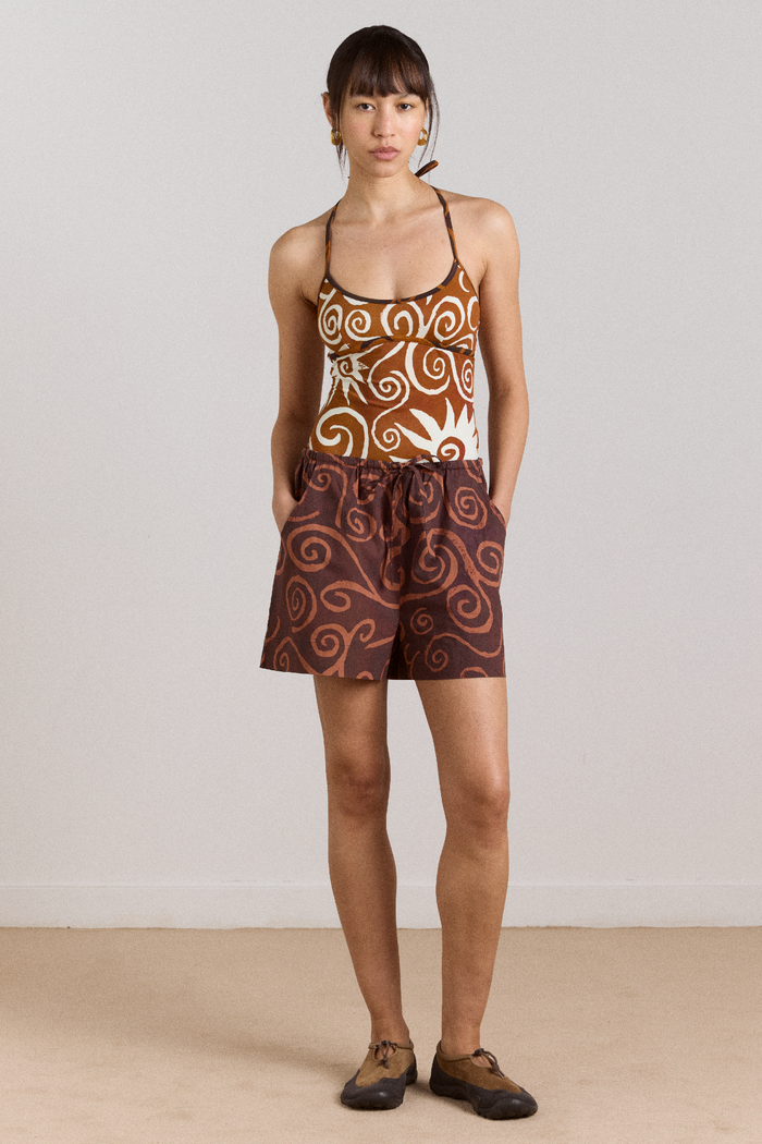 Della Reversible Swimsuit - Swirl Print