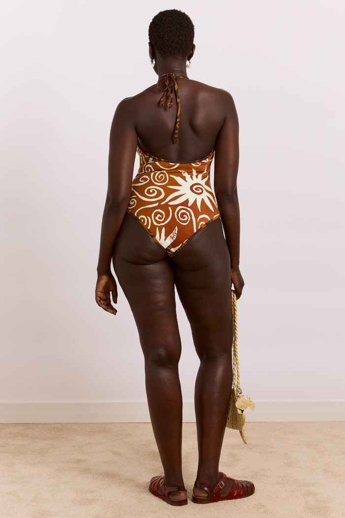 Della Reversible Swimsuit - Swirl Print