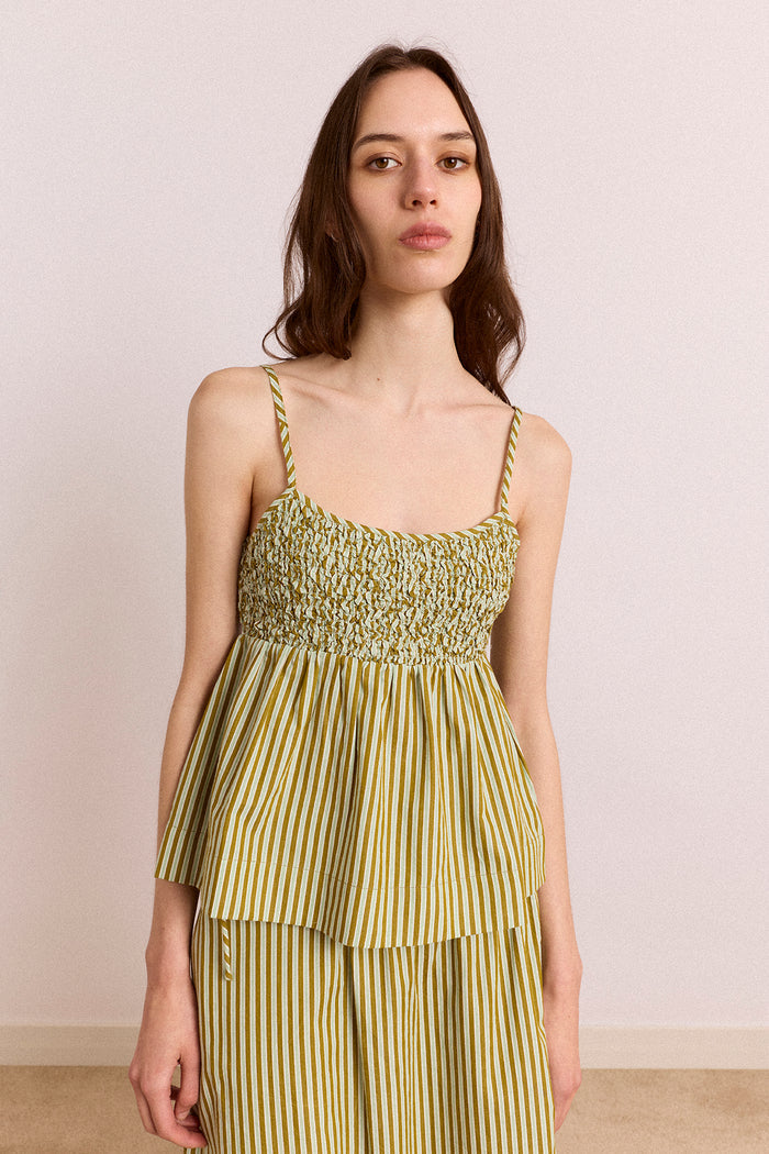 Dinah Cami - Green Stripe