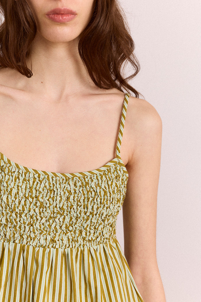 Dinah Cami - Green Stripe