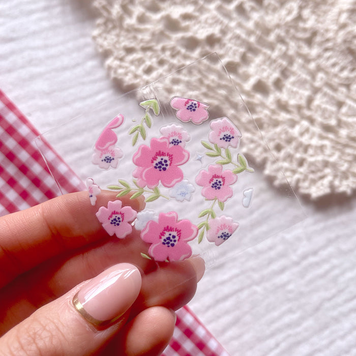 [ Double Sided ] Circle UV DTF Decal | Blush Wildflower