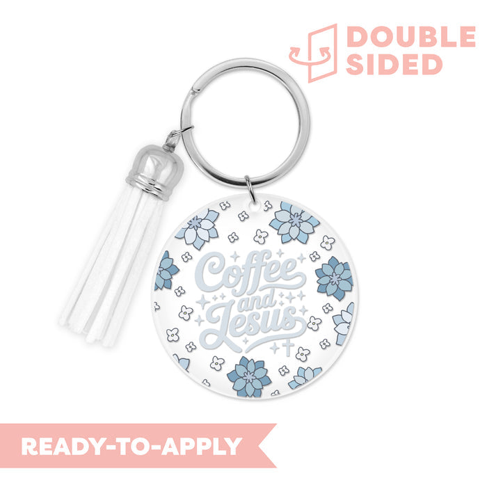 [ Double Sided ] Circle UV DTF Decal | Coffee And Jesus
