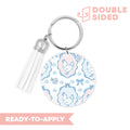 [ Double Sided ] Circle UV DTF Decal | Coquette Blue Chicken
